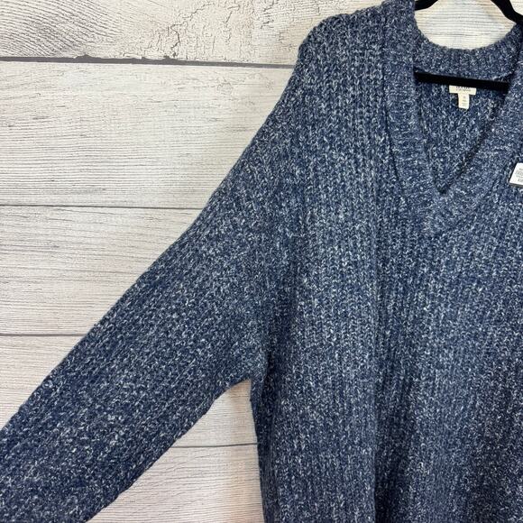 A New Approach Plus Size Blue Woven Knit V-Neck Sweater Size 2X - Picture 3 of 7